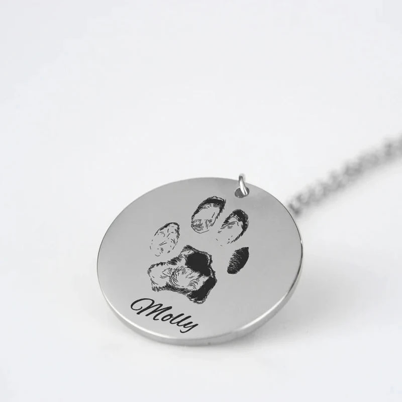 Paw Print Necklace stainless steel 18K gold plated