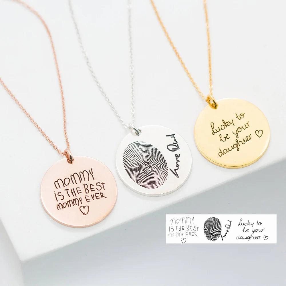 Handwriting necklace and keychains
