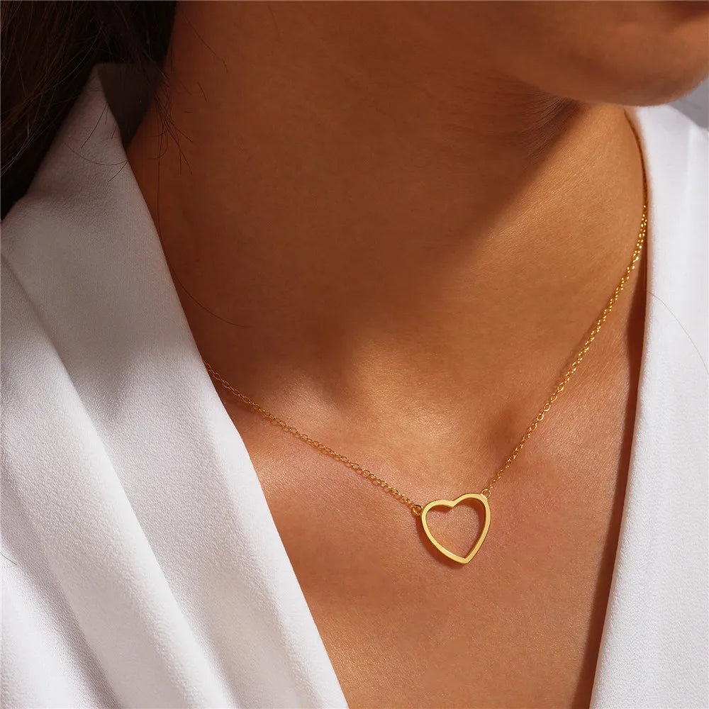 Necklace S925 Sterling Silver Wedding Jewelry Love Heart-shaped Fine Minimalist Jewerly