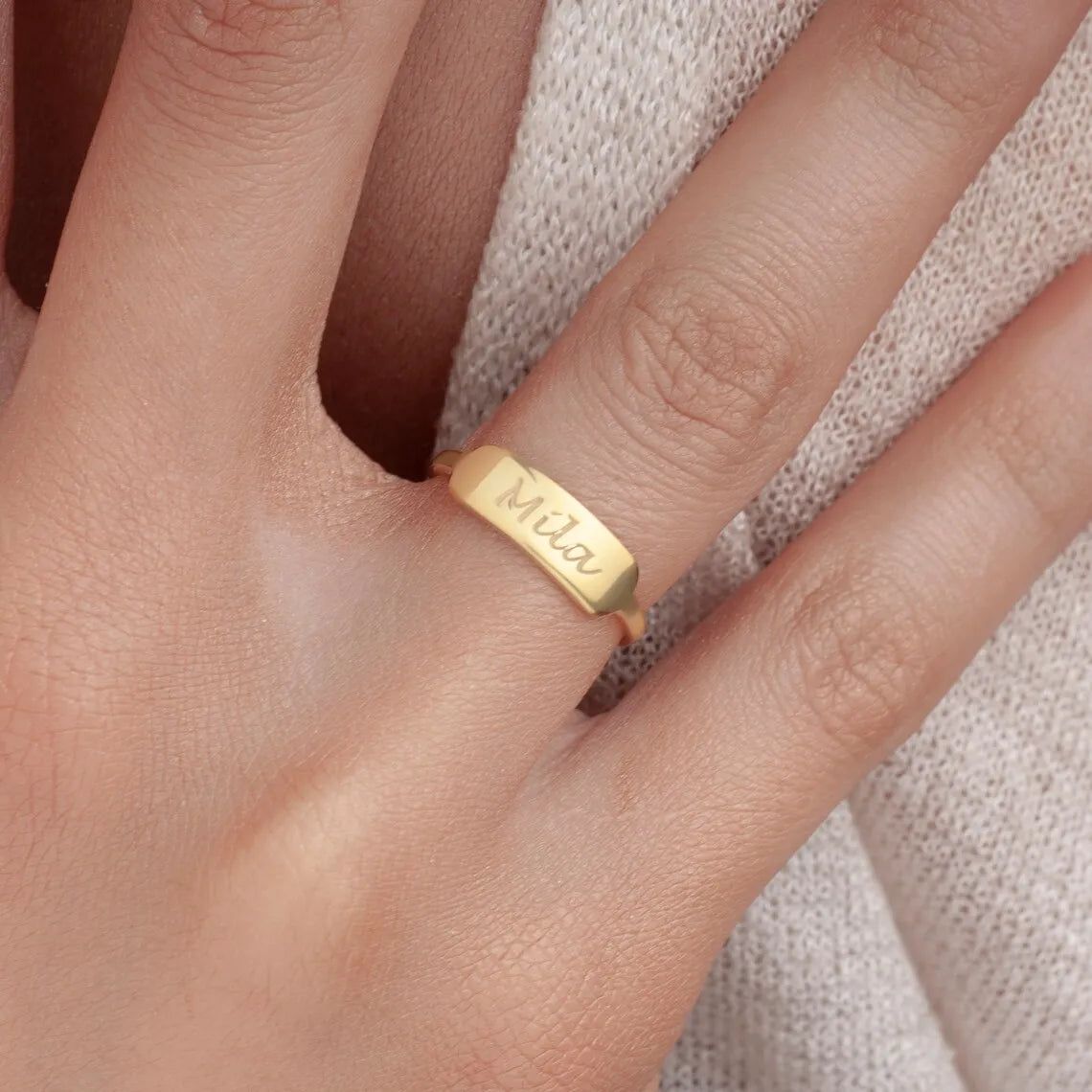 Custom Engraved Name Ring For Women stainless steel