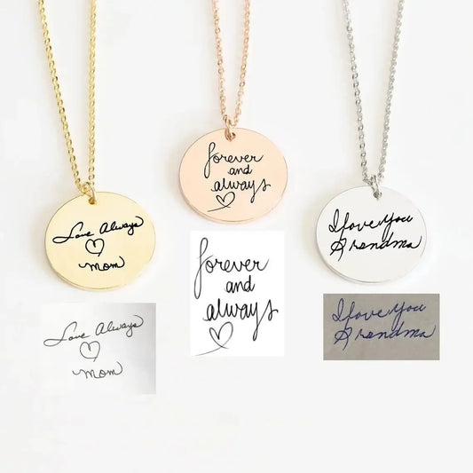 Handwriting necklace stainless steel